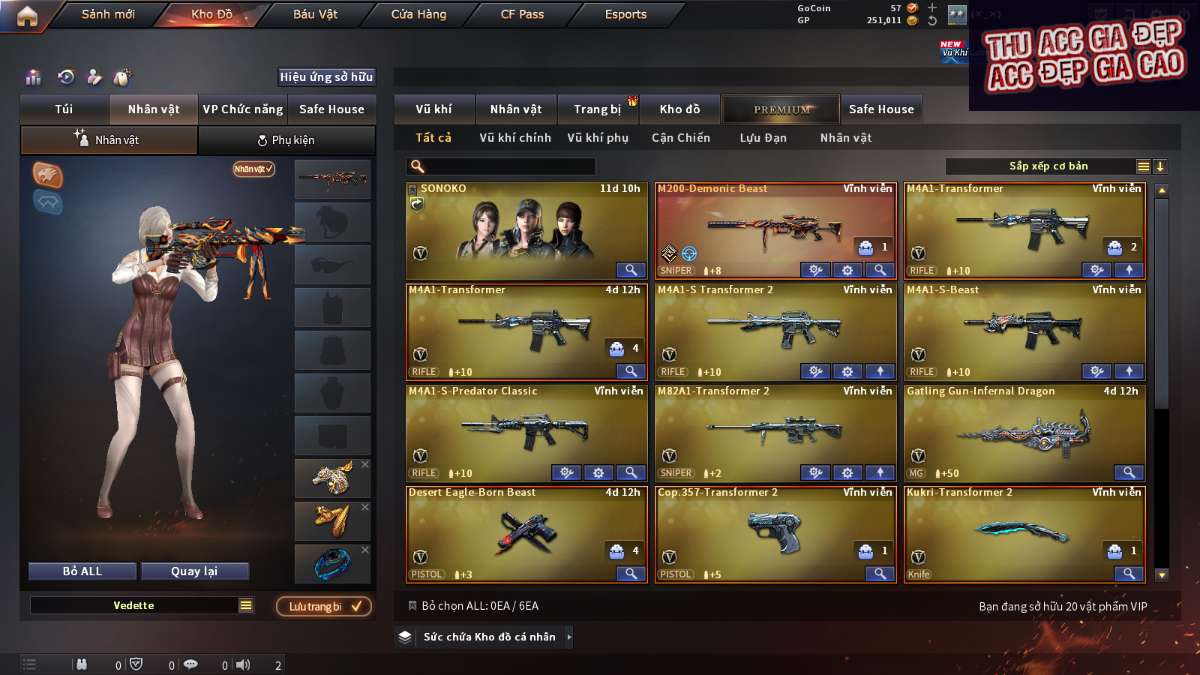 shop acc cf uy tin gia re